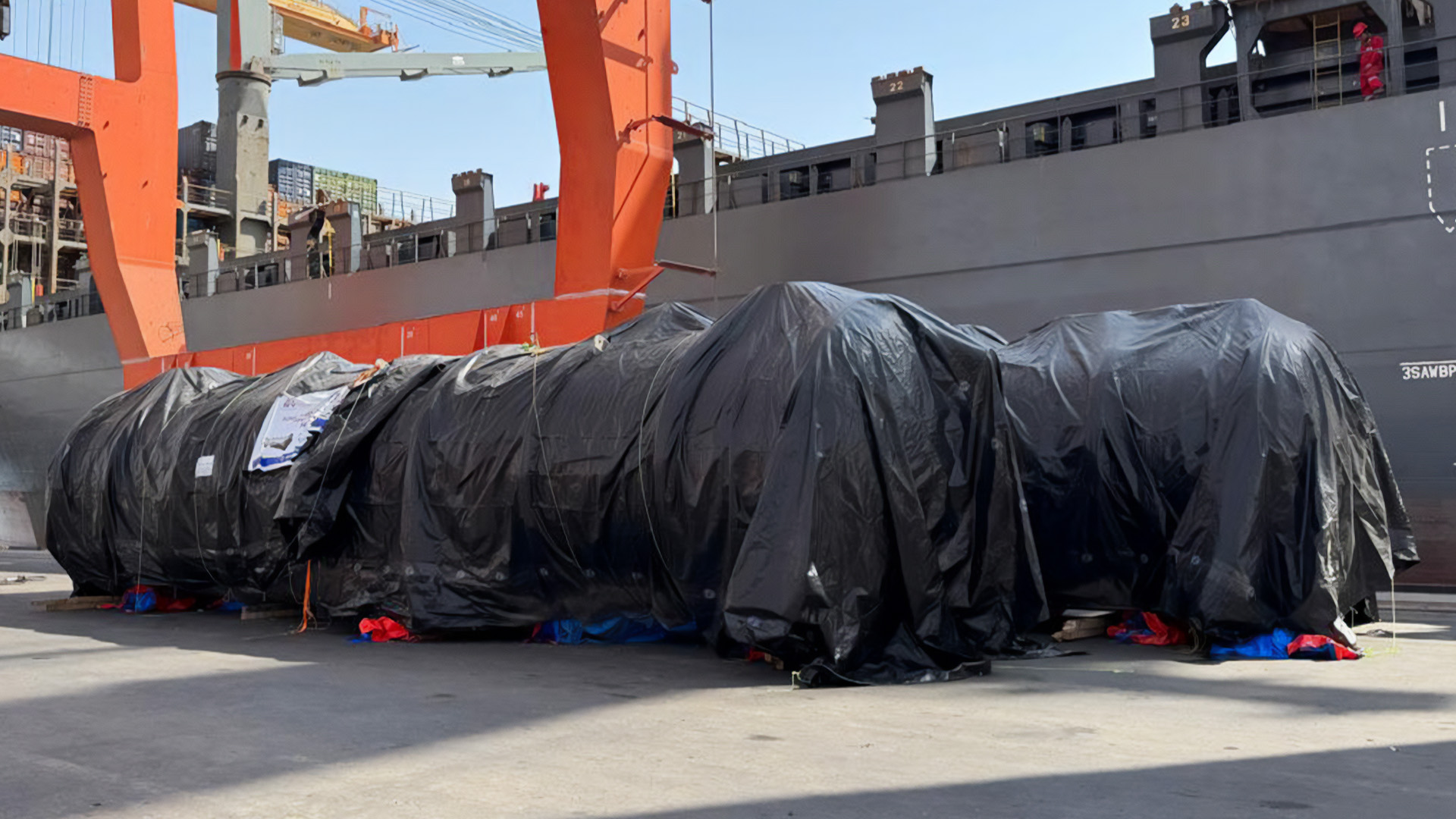 Specialized breakbulk cargo unloaded from ship