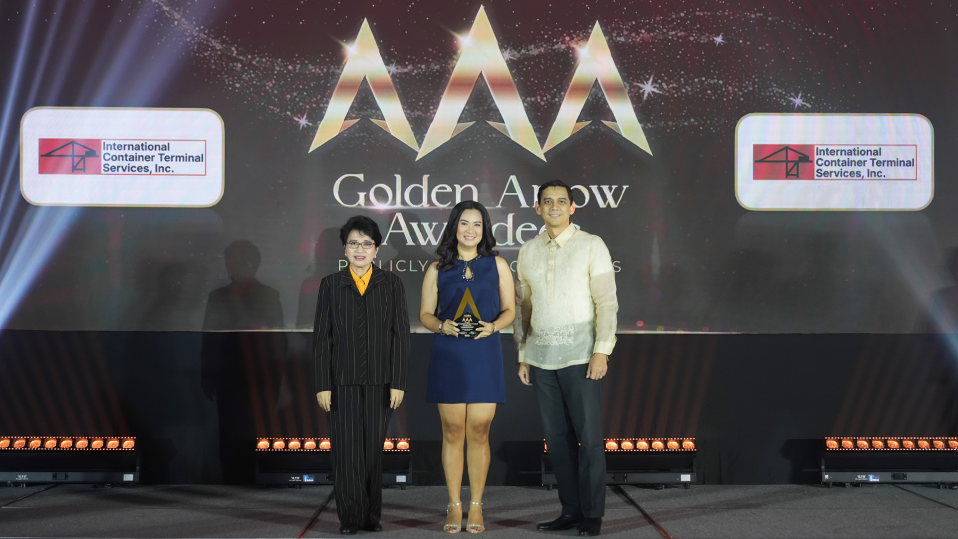 Atty. Carmeline Viniegra (center), Global Corporate Legal Affairs senior counsel, accepted the award on behalf of the company. She is joined by ICD fellows Tomasa Lipana (left) and Atty. Jose Tomas Syquia (right).