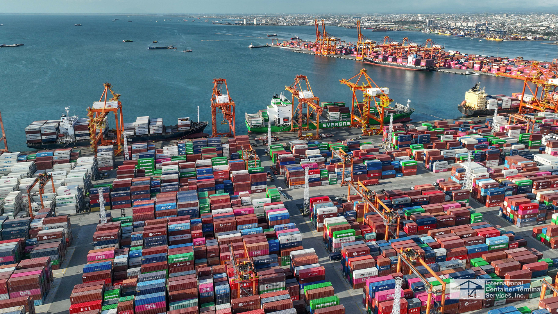Aerial photo of Manila International Container Terminal