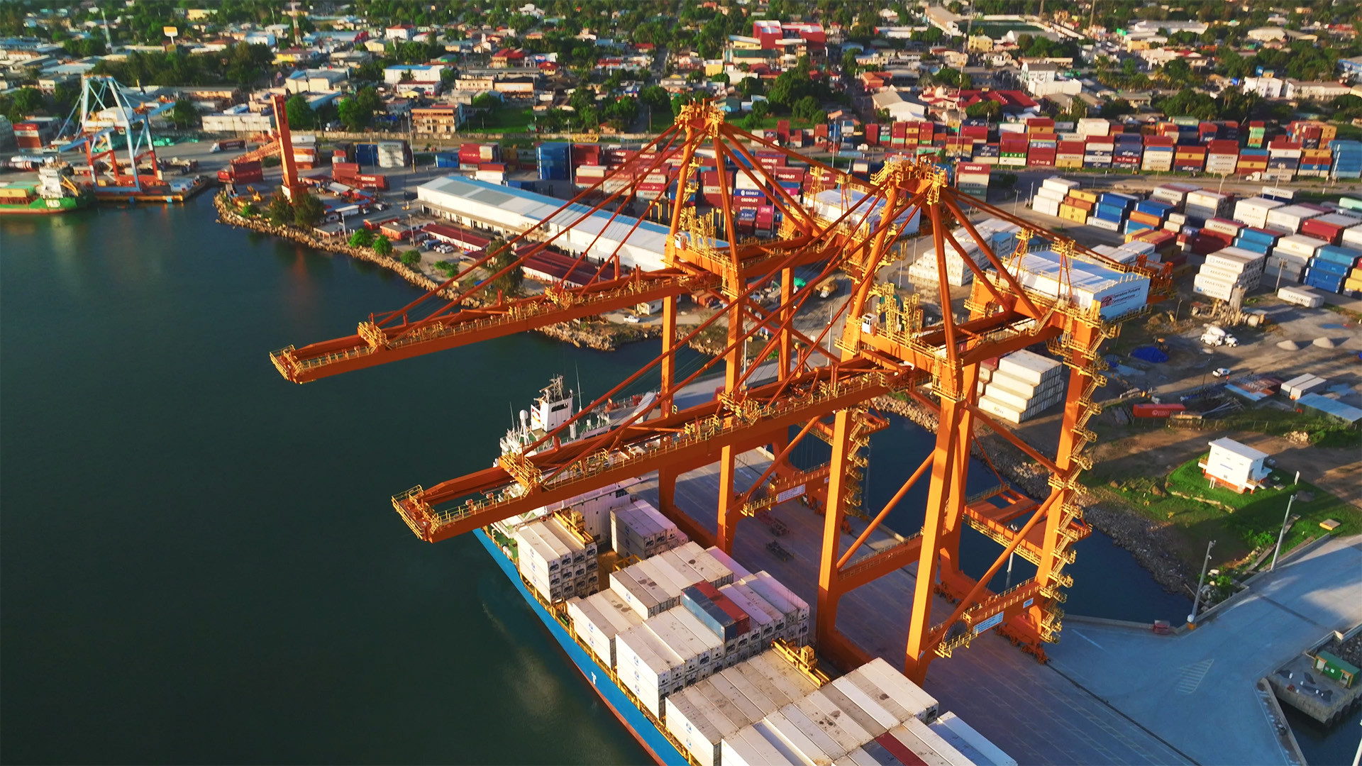 Aerial shot of Puerto Cortes