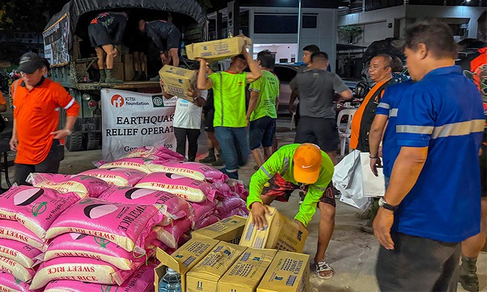 Razon firms aid quake